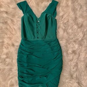 Elegant Teal Sleeveless Dress